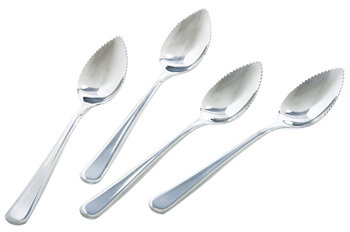Norpro stainless steel grapefruit spoon, serrated edge for easy digging of fruit pulp, 4-piece set, suitable for grapefruit, orange and kiwi fruit