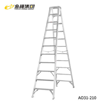 Golden anchor european standard aluminum alloy double-sided ladder industrial ladder ao31-210 engineering ladder herringbone ladder expansion height 3.135 meters