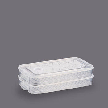 Yunmian frozen dumpling box home small refrigerator storage box heightened dumpling box deepened egg box food classification quick frozen box flat bottom transparent dumpling box 4 layers 4 covers (special for small refrigerators)