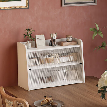 Tulangmao sideboard tabletop storage cabinet sideboard modern simple countertop tea cabinet storage rack dining table storage rack acrylic storage cabinet x style-04 white arc-60 width-changhong