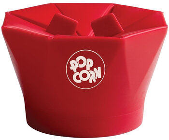 Chef npoptop microwave popcorn bowl popper (cherry red)