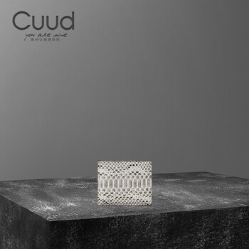Cuud snakeskin wallet men's and women's short wallet multi-card slot genuine pickup bag small coin purse female birthday gift for girlfriend original color