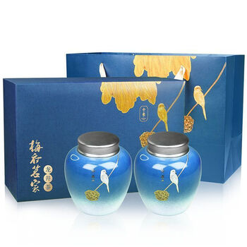 Meifu mingjia mingqian qiantang authentic green tea high-end tea gift box for elders dragon boat festival new tea (mingqian handmade-heyi tea gift 200g (blue