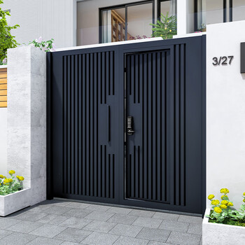 Qilicai aluminum alloy courtyard door villa door double door outdoor stainless steel modern rural iron courtyard door customization style 1 galvanized iron per square