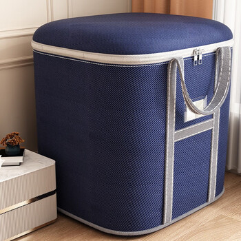 Jiebaina quilt storage bag organizing bag large capacity clothing quilt duffel bag oxford cloth moving artifact packing bag double-layer thickened 50l-navy blue
