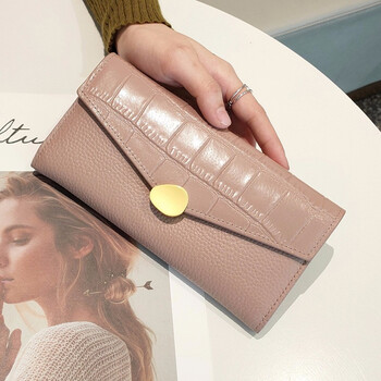 Sephoron yellow lucky large capacity cowhide wallet for women 2026 new soft leather crocodile pattern hand wallet for mobile phone bag taro powder