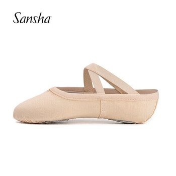 Sansha ballet training shoes cotton canvas dance shoes children's soft soled shoes dancing cat claw shoes no.56 pink 31