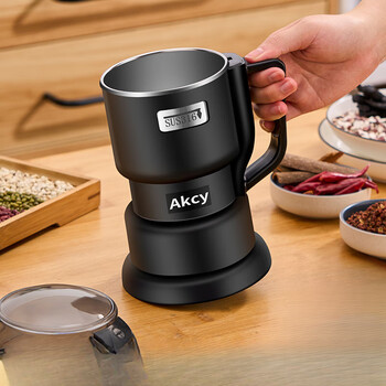 Powder mill household small crusher grains ultrafine grinder chinese medicine grinder crusher wall breaking machine 550ml316 stainless steel double layer anti-leakage b