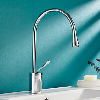 Qian dushan countertop basin heightened faucet gun gray brushed gold full copper hot and cold washbasin washbasin laundry pool water drop promotional model silver medium model