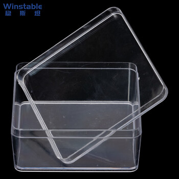 Wenstan w7225 (5 pieces) high transparent square plastic box, spare parts storage and organization tool box, small size 9.5*9.5*4