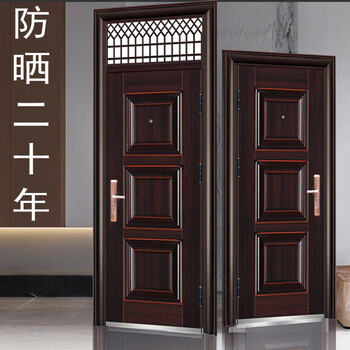 Renjuyi yongkang entrance door anti-theft door bright window waist steel garage imitation copper sun protection door outdoor entrance steel anti-theft door height 1970*860 1x7cm