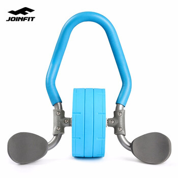 Joinfit step-down abdominal wheel for men and women, home abdominal abuse and abdominal strengthening device, abdominal muscle trainer, abdominal wheel fitness equipment, blue gray