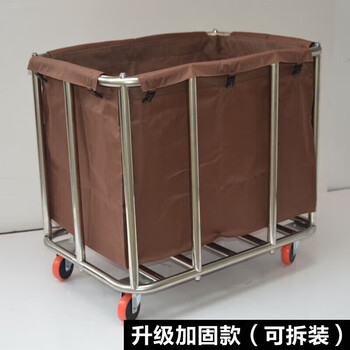 Tlxt thickened stainless steel conical linen cart hotel room service cart laundry room collection cart cleaning cleaning cart extra thick all stainless steel service cart