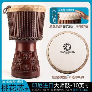 Shi sheng whole wood goatskin 10-inch 11-inch tambourine 12-inch master african drum adult beginner performance 10-inch free drum stand-standard-e59