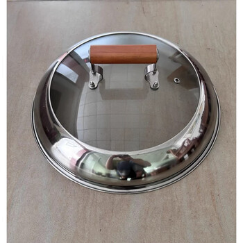 Saikoyou commercial large pot lid stainless steel stovetop pot lid large pot lid visible pot lid steam pot lid floor pot lid iron pot stew pot wooden handle combination lid 53cm