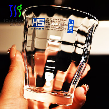 Toyo-sasaki glass japan imported toyo sasaki tempered heat-resistant glass household coffee tea cup beer wine cup juice cup plaid pattern medium size 305ml 1 piece