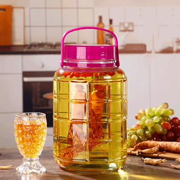 Xu nian wine bottle without faucet glass sealed enzyme tank grape wine maker bayberry pickle jar medicinal wine barrel 10 pounds without faucet