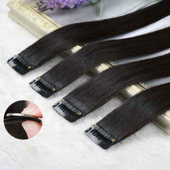Messar real hair hair pieces women's single card small hair pieces full human hair seamless invisible hair extensions fluffy pad hair wigs on both sides seamless single card-30cm1 piece natural black