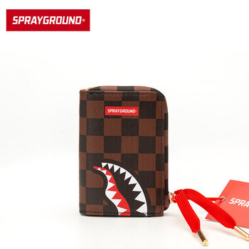 Sprayground spring new arrival plaid personalized fashion trend western style compact and practical men's and women's wallet valentine's day plaid multicolor