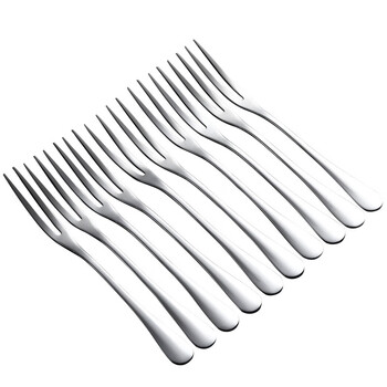 Safebet 2/10 pcs thickened stainless steel fruit fork, cake fork, long handle dessert fork, fruit picks, 10 pcs fruit fork