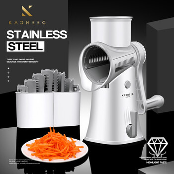 German multifunctional vegetable cutting artifact drum shredder slicer household grater grater potato shred artifact vegetable cutting machine hand guard anti-cutting hand kacheeg mor roller vegetable cutter