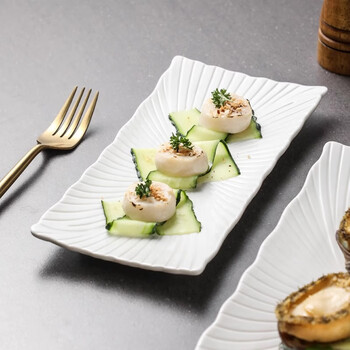 Dinner general ceramic sushi plate underglaze color simple high-end long plate rectangular plate dessert plate western food plate