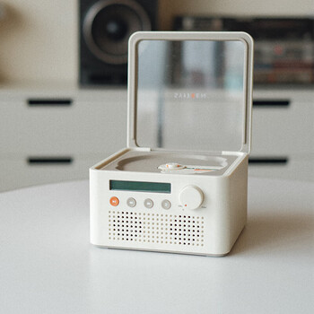 Syitren r200 cd player retro cd player built-in bluetooth audio music lunch box christmas and new year gift retro white