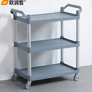 Ou runzhe food delivery cart, bowl collection cart, hotel restaurant restaurant trolley, push dining cart, three-layer medium size