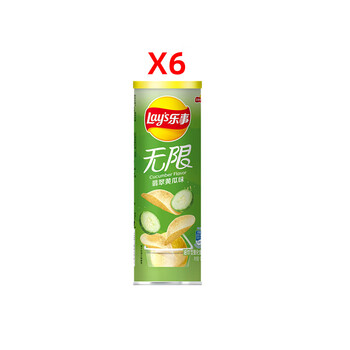 Lay's unlimited potato chips 104g large can lime original lay's potato chips factory puffed casual whole box foodie snacks 6 cans cucumber flavor (bubble wrap escort)g
