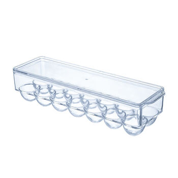 Mengyier refrigerator fresh-keeping storage box refrigerator side door egg carton household transparent egg compartment for storing eggs in the kitchen