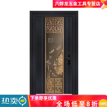 Qinkai customized 304 stainless steel double-door korean door single-door home villa anti-theft door ventilated glass entry door style 2 (customized - intention fee) 304 stainless steel (from 1680/square meter)