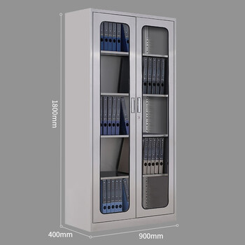 Kington 304 stainless steel filing cabinet office information cabinet filing cabinet stainless steel financial voucher bill locking glass storage cabinet 304 through glass