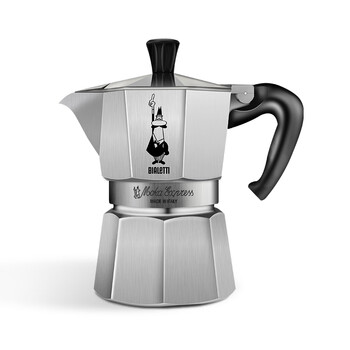 Biletti moka pot italian coffee pot home outdoor camping coffee set hand brewing set silver single valve 2 cups 80ml