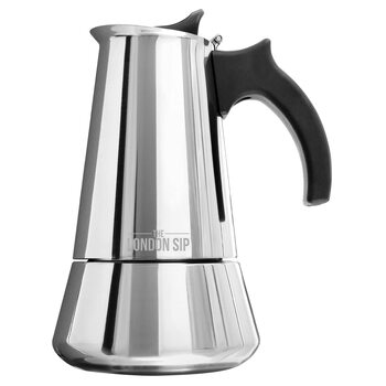 The london sip stainless steel moka pot 500ml 6-cup espresso pot requires transformer