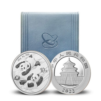 China gold coin 2022 edition panda silver coin 30g free gold blue box