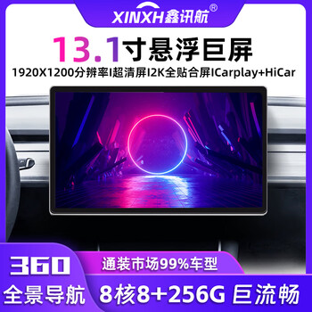 Xinxunhang is suitable for 13.1-inch 2k ultra-clear 360 panoramic reversing image carplay car central control screen navigation all-in-one machine 13.1-inch advanced model 2k ultra-clear 4g+64g max standard host + rear view + front recording
