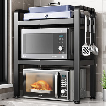 Nifeng kitchen storage rack telescopic microwave oven rice cooker storage rack household multi-functional countertop appliance storage rack double layer bold telescopic 38-64cm single rack