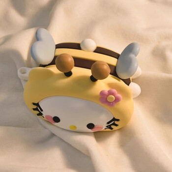 Xixuan cute bee suitable for airpods4 headphone cover new apple airpods 1/2 generation bluetooth protective case airpodspro silicone anti-fall cartoon cute case cute bee cat + ring silicone soft apple airpods4 (new)