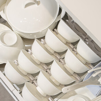 Dingji bowls and plates tableware jingdezhen pure white bowls and plates set household underglaze color bowls and chopsticks gift box housewarming gift 12 people food + soup bowl gift box set 71 pieces