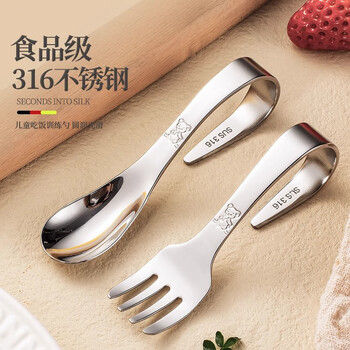 Cm live316 stainless steel food grade baby training spoon, complementary feeding spoon, training independent eating spoon, children's anti-fall tableware 316 baby training spoon (single) product size details are shown in figure 2