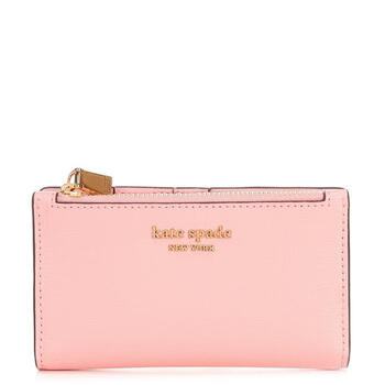 Kate spade (kate spade) small ultra-thin bifold wallet, a gift for girls of about 1,000 yuan, summer cream color small and exquisite wallet salmon pink os