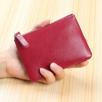 Changyin short coin purse for women mini cute korean coin bag coin bag small square bag small wallet card holder burgundy