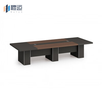 Muyun conference table office furniture customized office silver edge negotiation table 3.6 meters 4.2 meters large size plate table (delivered to your door) kt-03c3614 4200w*1400d*750h
