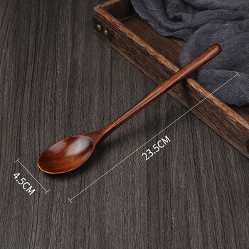 At the beginning of wood, japanese original wood spoon, nanmu varnish rice spoon, slender handle, small coffee spoon, table fork, tied spoon wholesale 03-nanmu long handle spoon