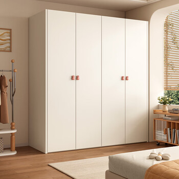 Qingyi enf grade solid wood wardrobe bedroom light luxury large wardrobe with drawers household large storage storage combination cabinet four doors length 180 height 200 depth 50 main cabinet