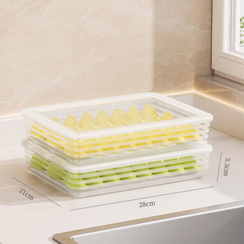 Chino dumpling storage box for refrigerator special food grade frozen dumplings and wontons quick frozen box tray for steamed buns to keep fresh medium transparent 2 layers 2 covers thickened version