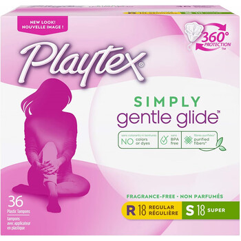 Playtex plastic catheter tampons swimming playtex inserted tampons smooth version - 36 count regular, large flow mixed long