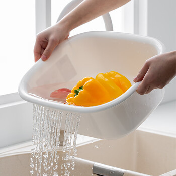 Asvel japan imported kitchen sink drain basket household plastic washing fruit storage basket fruit plate and vegetable basin square white