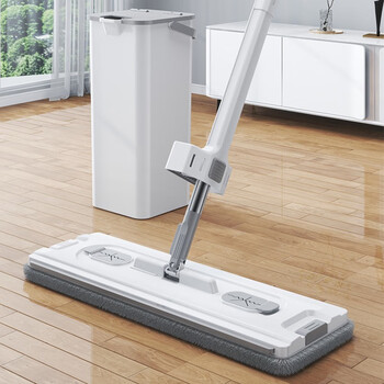 Mopping bucket single bucket rinse mop bucket set free hand washing lazy upright bucket household mop bucket rectangular white 12-38 cm 2 cloth bucket set