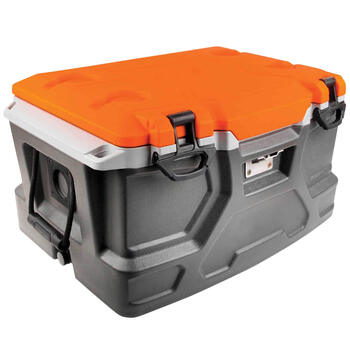 Ergodyne industrial grade 45l pe refrigerator portable large capacity can hold 72 cans orange gray